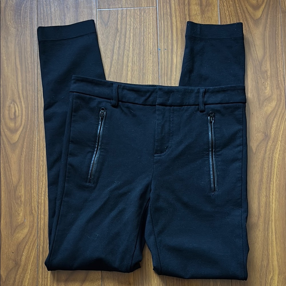 Vince Skinny Stretch Black Ponte Trouser Slack Work Pants